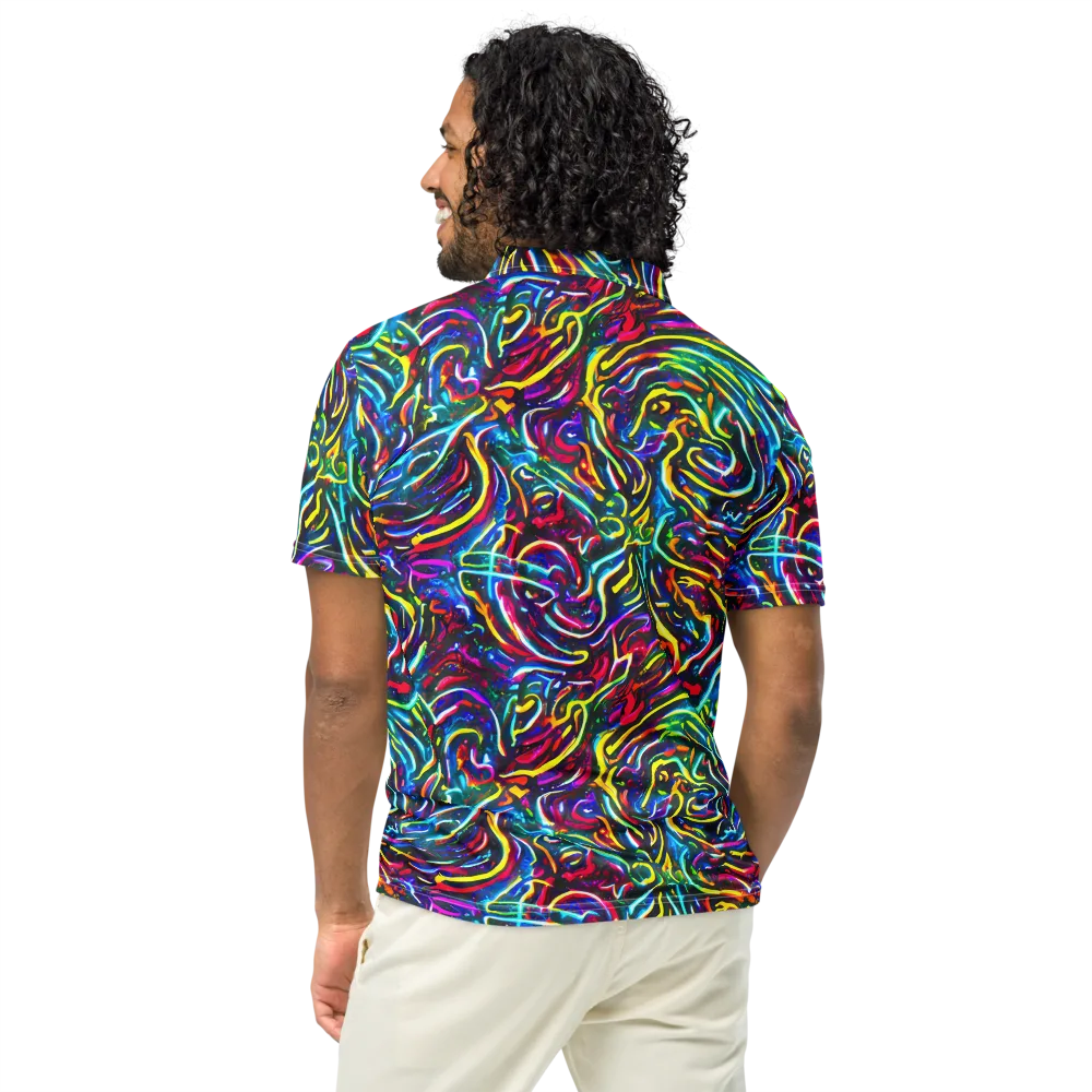 Prismatic Torrent on Men's Slim Fit Polo Shirt — Back