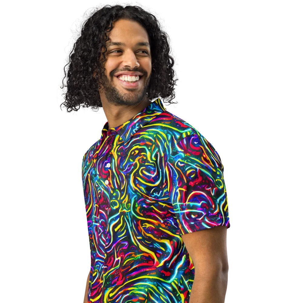 Prismatic Torrent on Men's Slim Fit Polo Shirt — Left Front