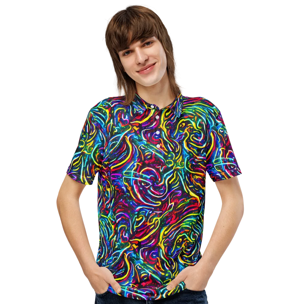 Prismatic Torrent on Men's Slim Fit Polo Shirt — Front