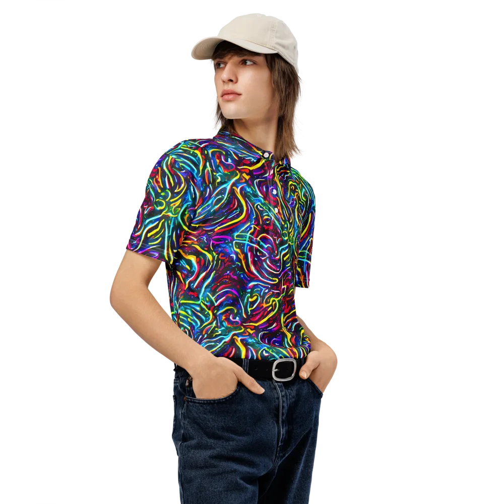 Prismatic Torrent on Men's Slim Fit Polo Shirt — Right Front