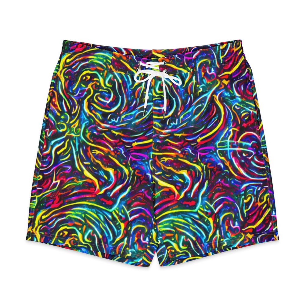Prismatic Torrent on Men's Board Shorts — Front