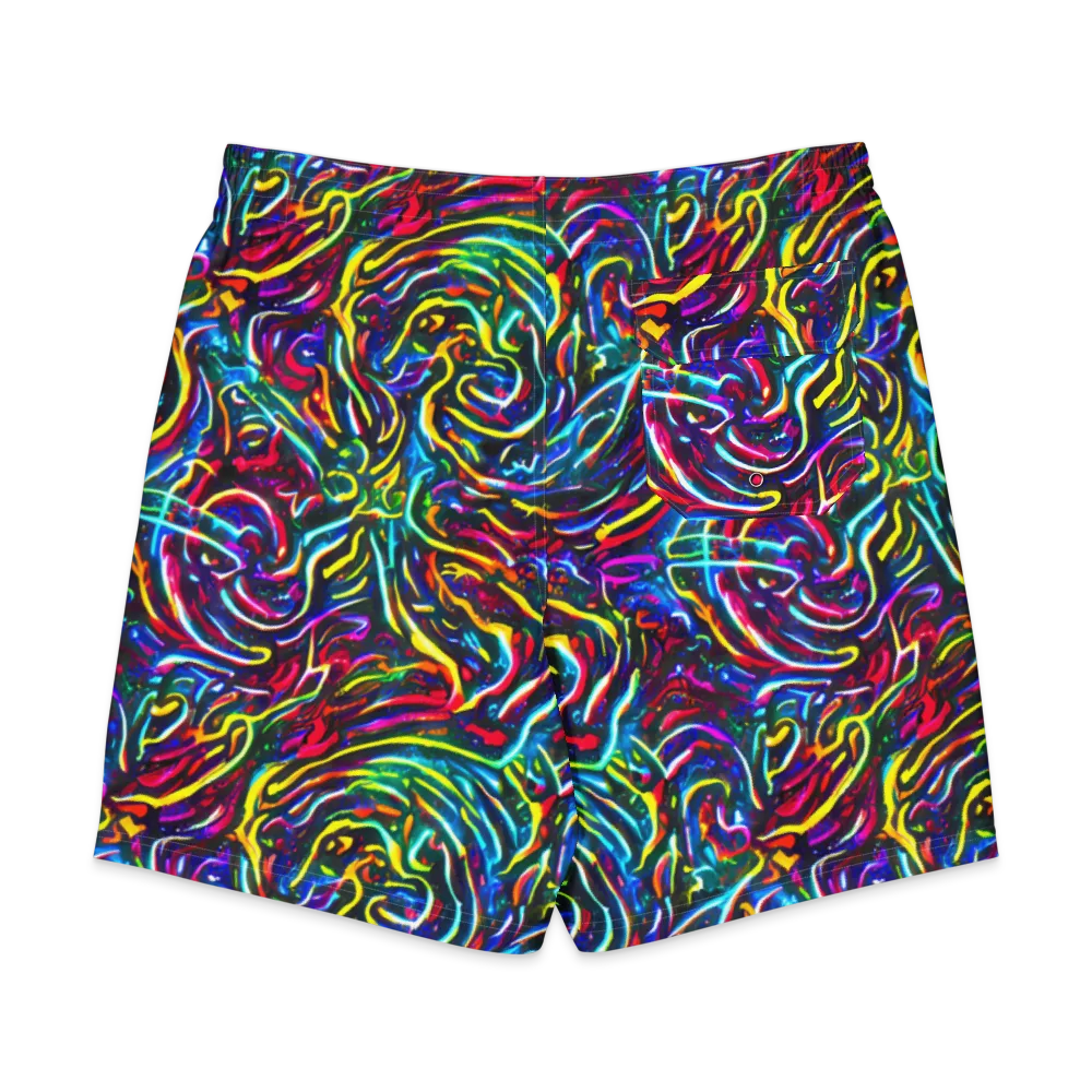 Prismatic Torrent on Men's Board Shorts — Back