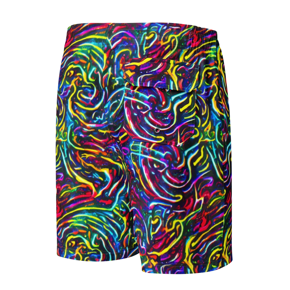 Prismatic Torrent on Men's Board Shorts — Back