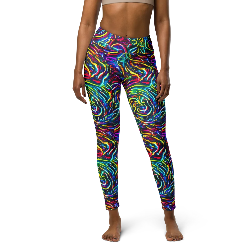 Prismatic Torrent on Yoga Leggings — Front