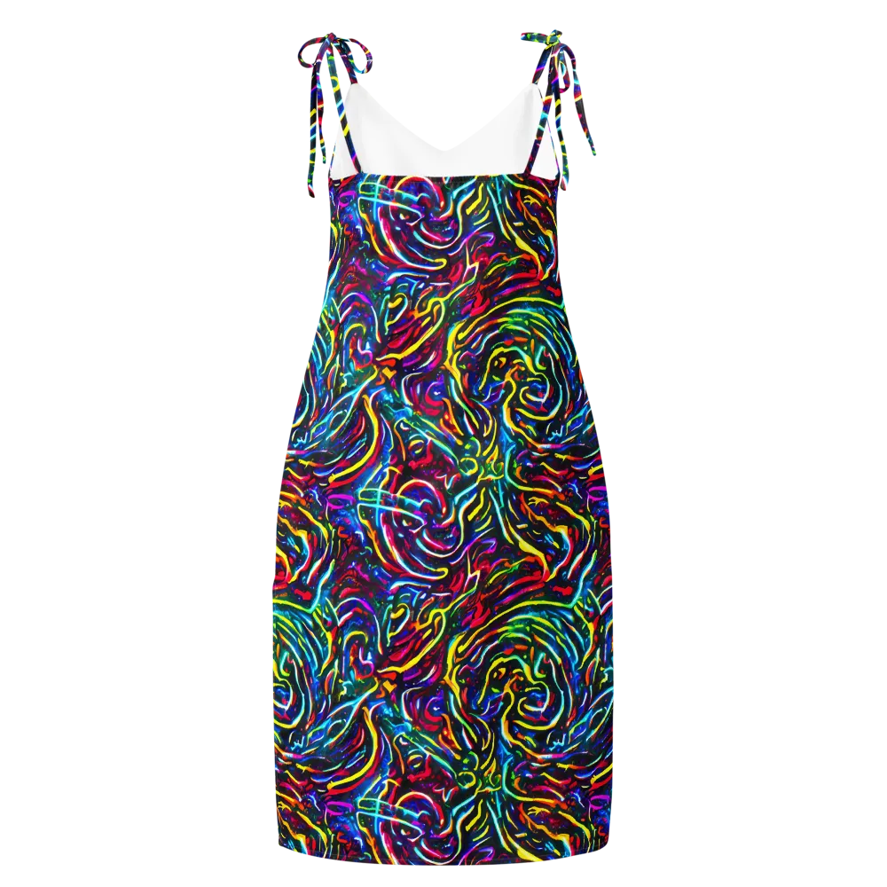 Prismatic Torrent on Slip Dress — Back