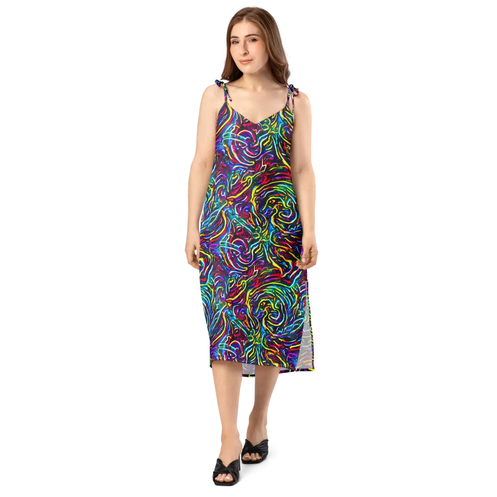 Prismatic Torrent on Slip Dress — Front