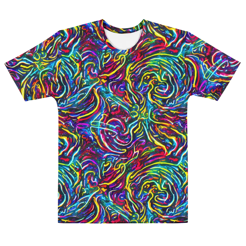Prismatic Torrent on Men's Cotton Crew Neck T-Shirt — Front