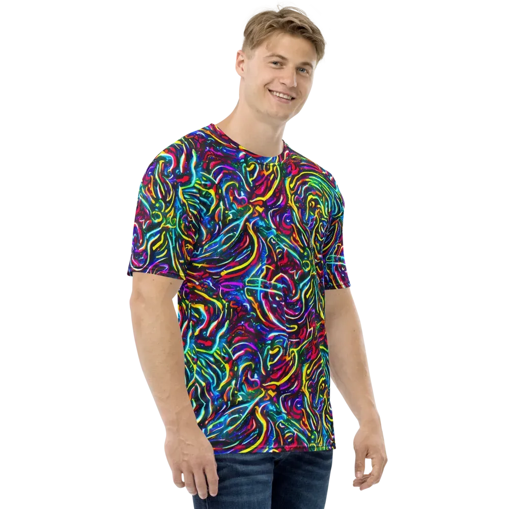 Prismatic Torrent on Men's Crew Neck T-Shirt — Right