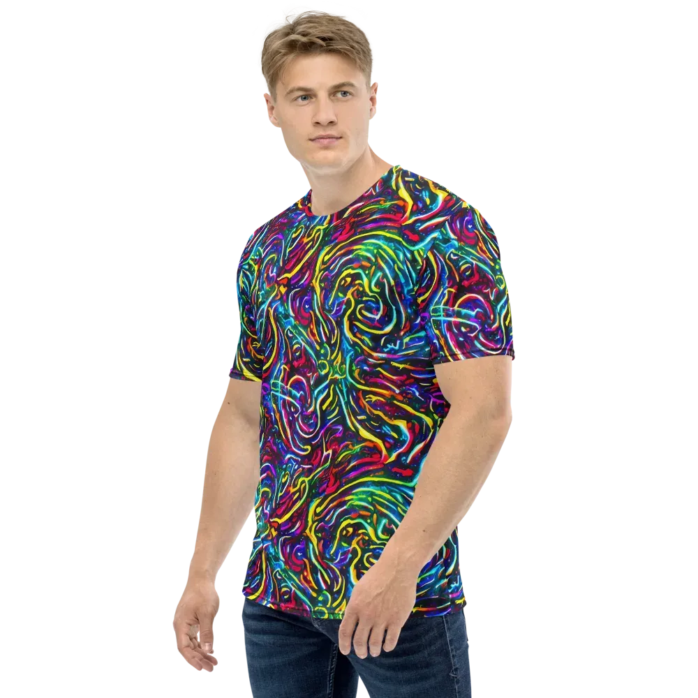 Prismatic Torrent on Men's Crew Neck T-Shirt — Left