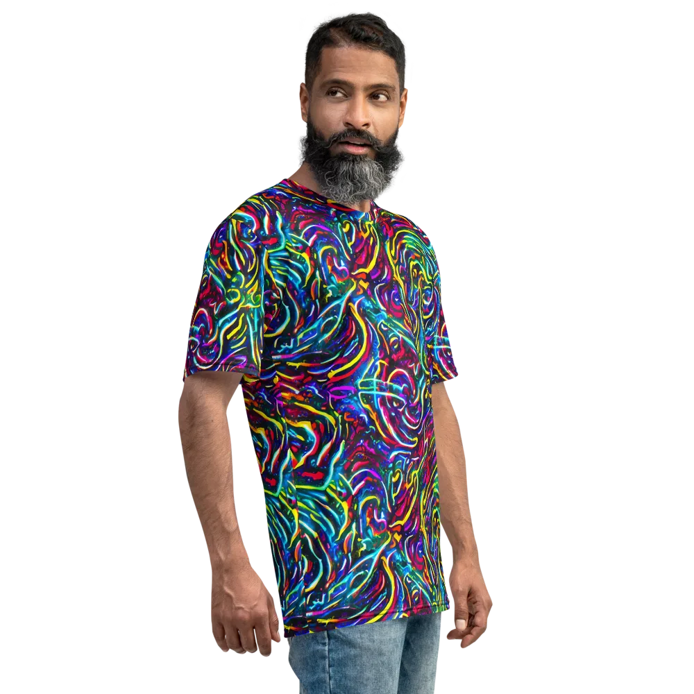 Prismatic Torrent on Men's Crew Neck T-Shirt — Right