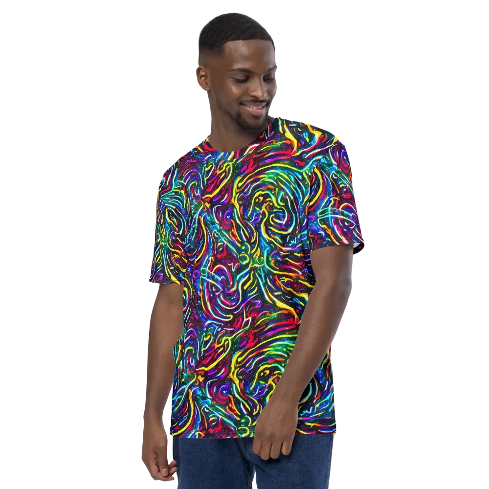 Prismatic Torrent on Men's Crew Neck T-Shirt — Left