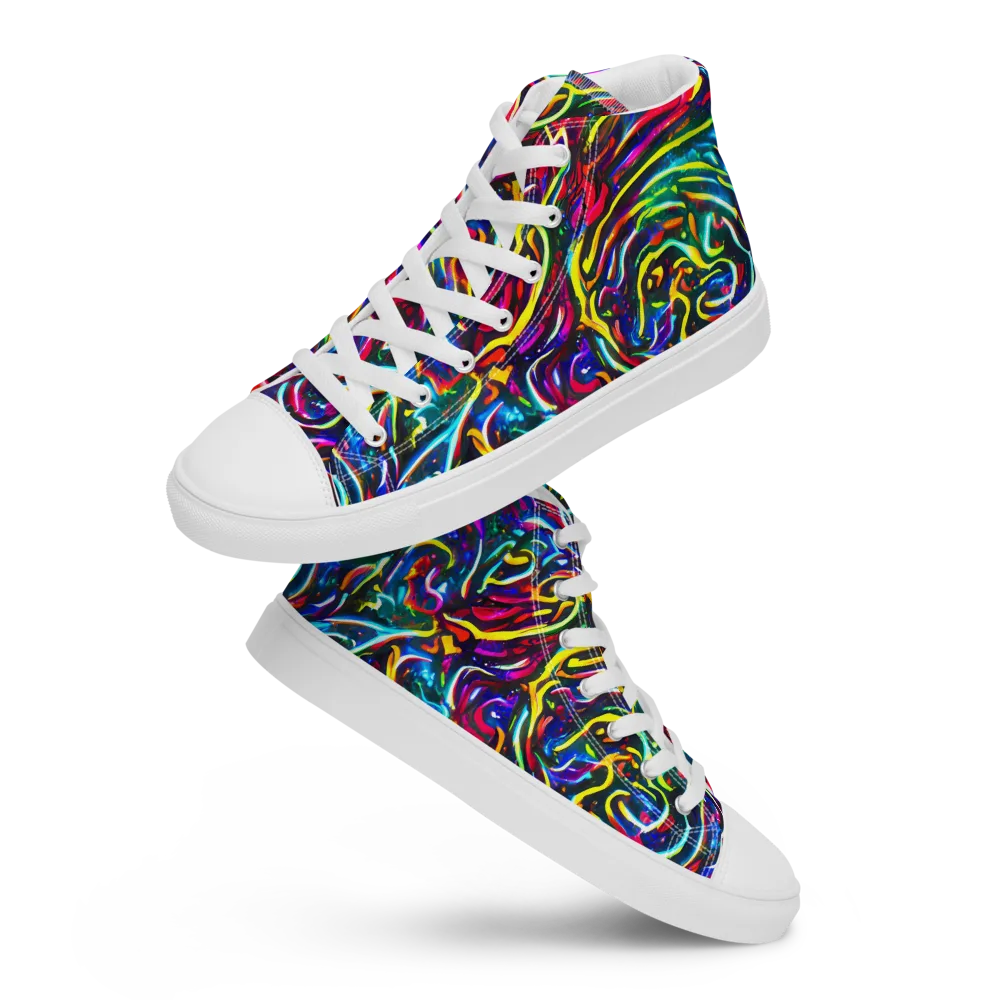 Prismatic Torrent on Men's High Top Canvas Shoes — Front