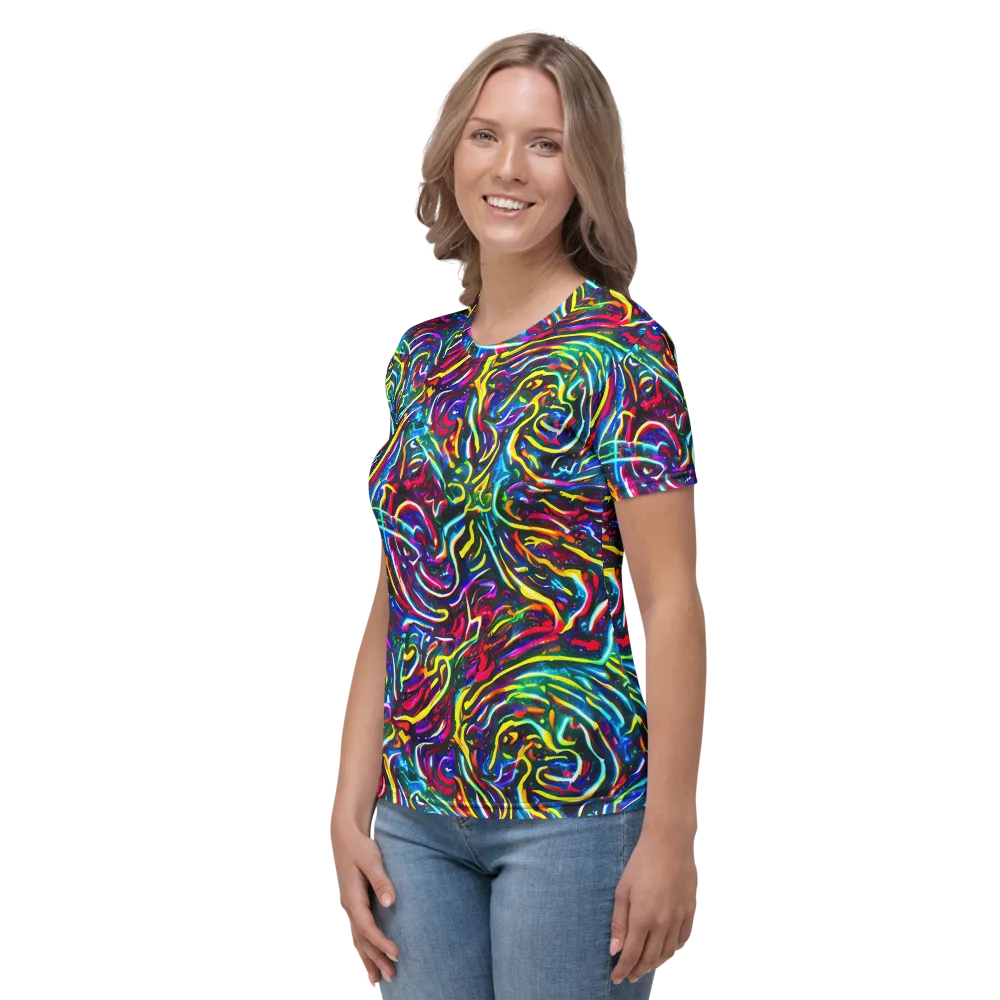 Prismatic Torrent on Women's Crew Neck T-Shirt — Left