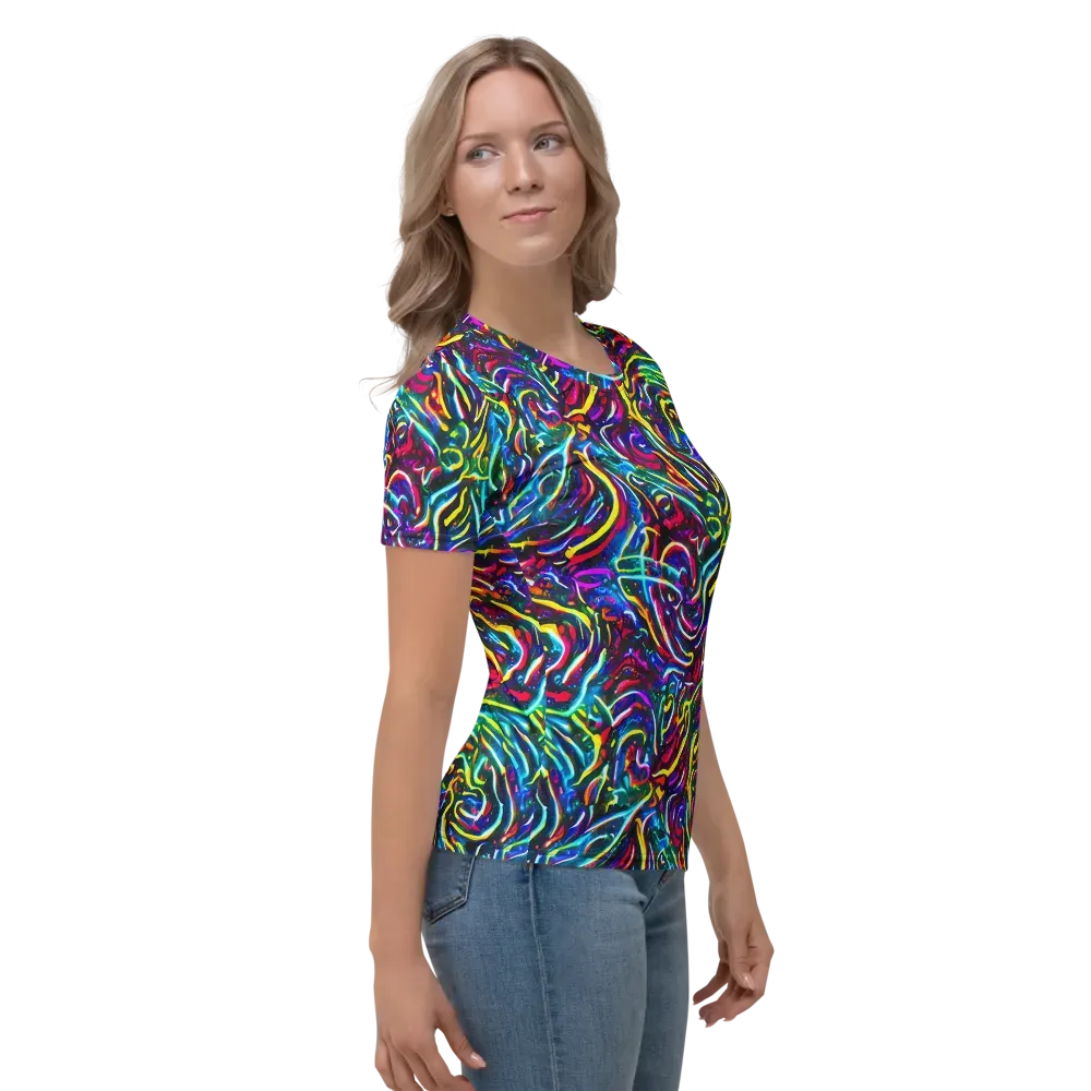 Prismatic Torrent on Women's Crew Neck T-Shirt — Right