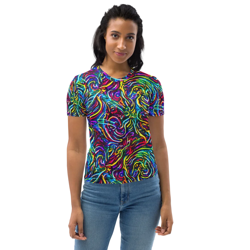 Prismatic Torrent on Women's Crew Neck T-Shirt — Front