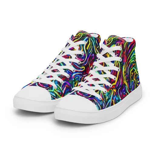 Prismatic Torrent on a Women's High Top Canvas Shoes