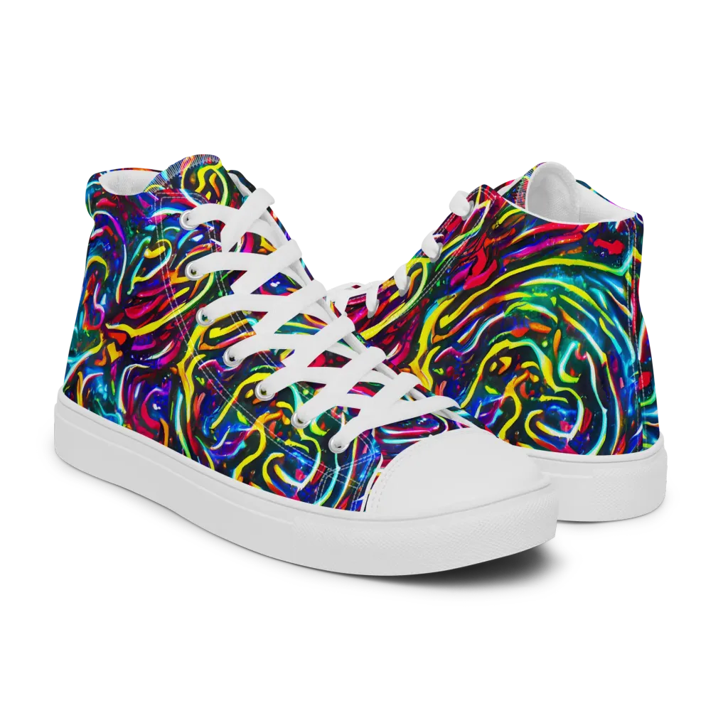 Prismatic Torrent on Women's High Top Canvas Shoes — Right