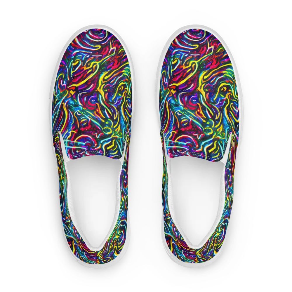 Prismatic Torrent on Men's Slip-On Canvas Shoes — Front