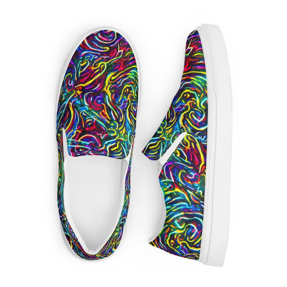 Prismatic Torrent on Men's Slip-On Canvas Shoes — Front