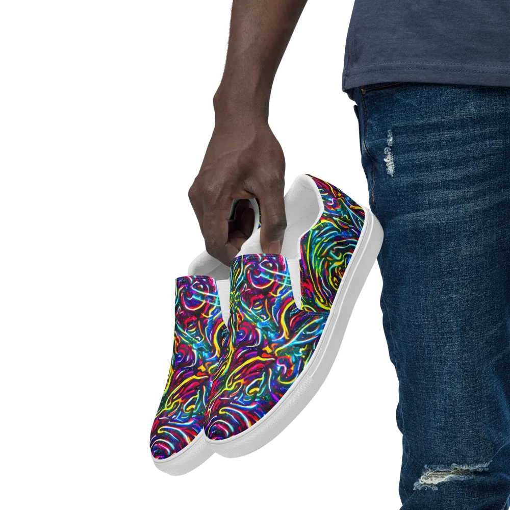 Prismatic Torrent on Men's Slip-On Canvas Shoes — Left Front