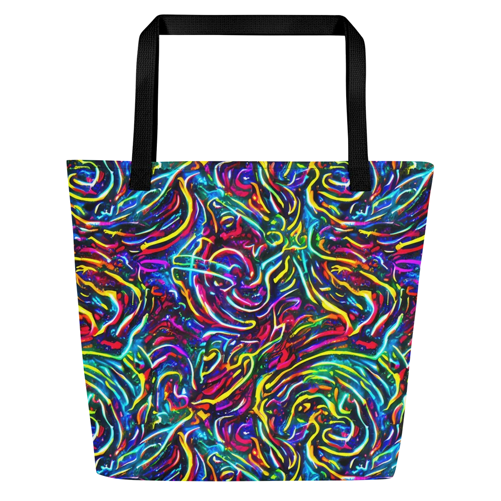 Prismatic Torrent on Large Tote Bag W/ Pocket — Front