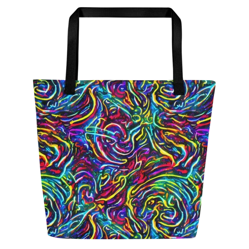 Prismatic Torrent on a Large Tote Bag W/ Pocket