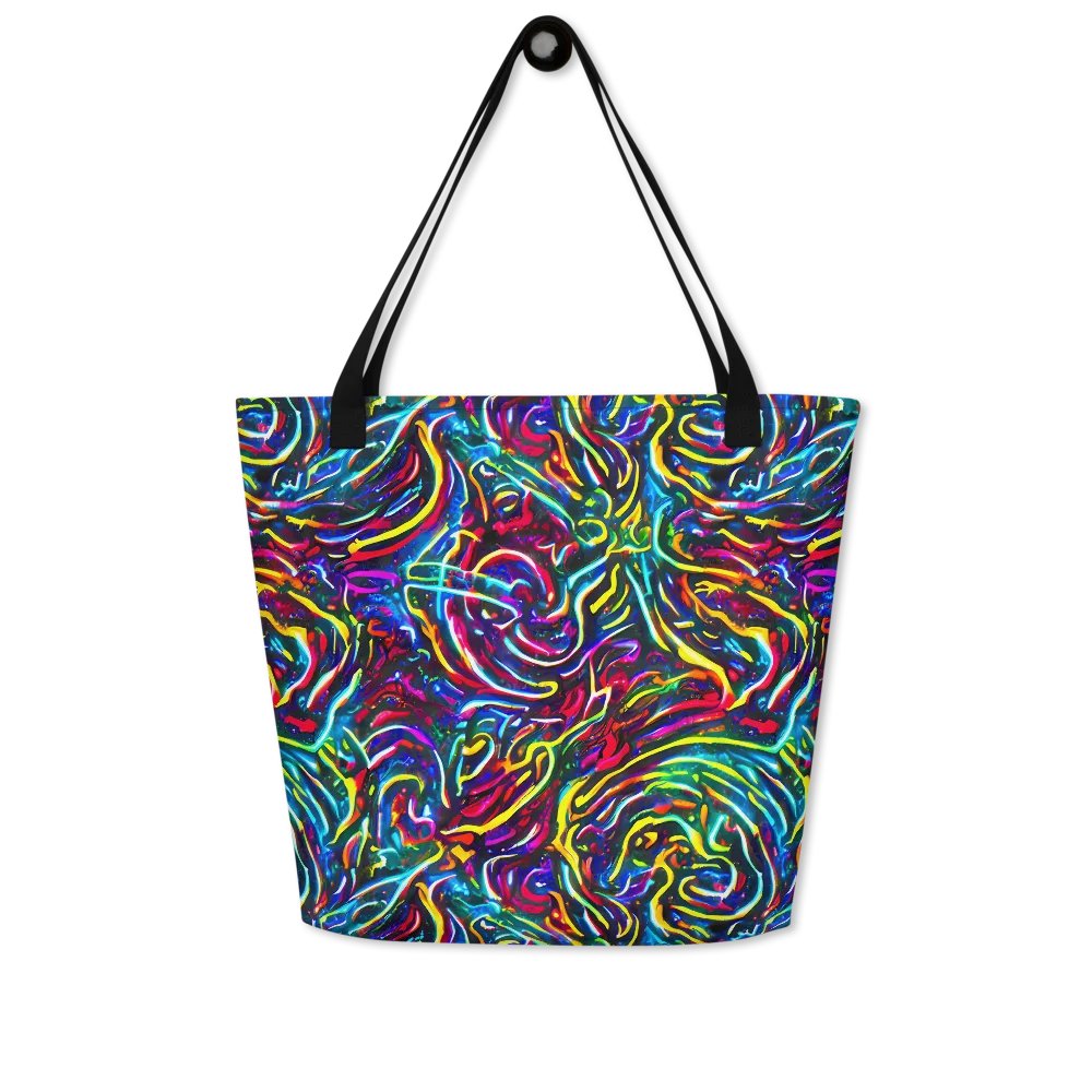 Prismatic Torrent on Large Tote Bag W/ Pocket — Front