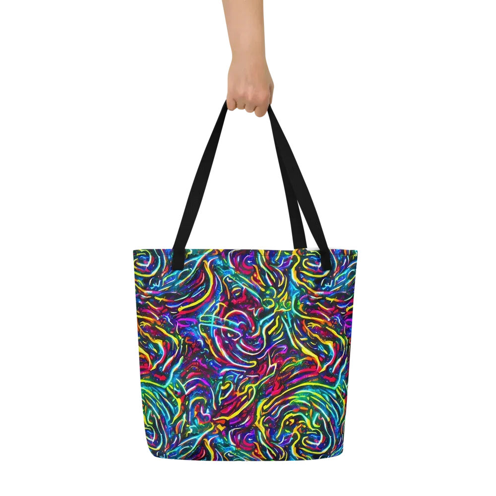 Prismatic Torrent on Large Tote Bag W/ Pocket — Front