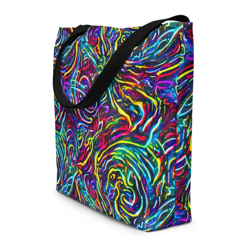 Prismatic Torrent on Large Tote Bag W/ Pocket — Front