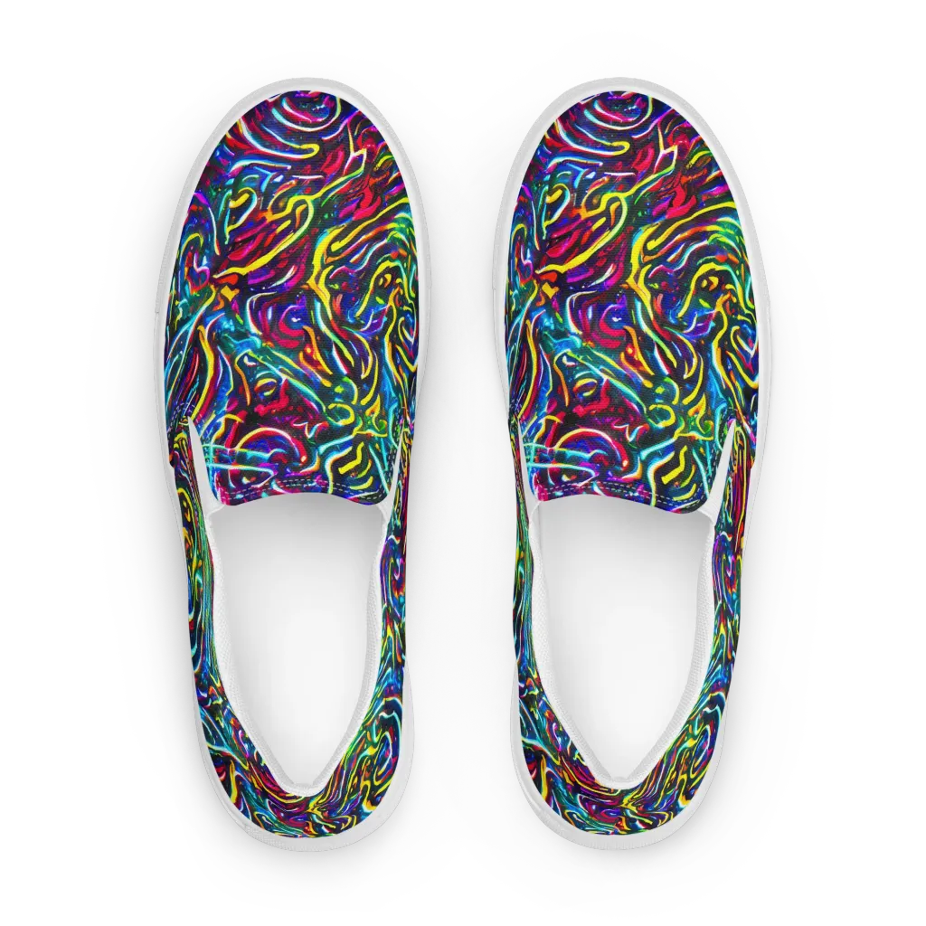 Prismatic Torrent on Women's Slip-On Canvas Shoes — Front