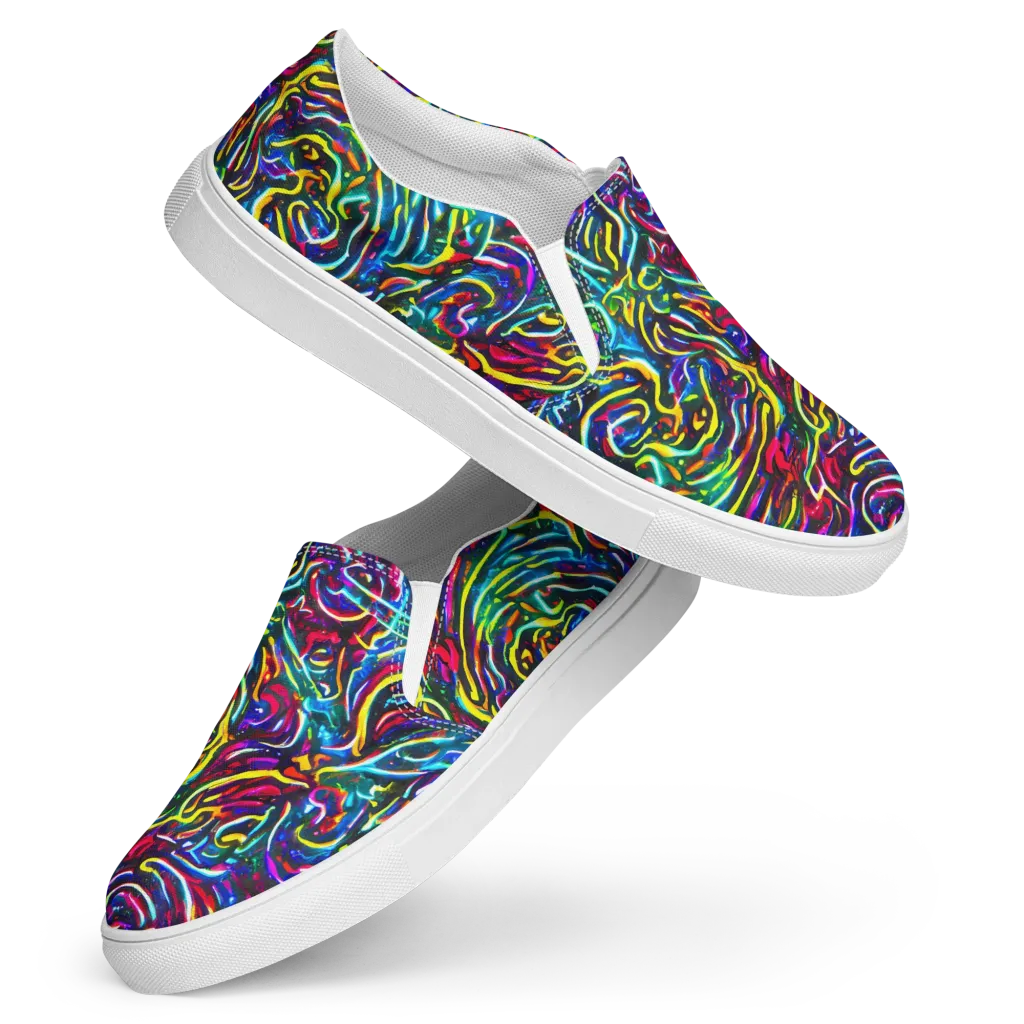 Prismatic Torrent on Women's Slip-On Canvas Shoes — Front