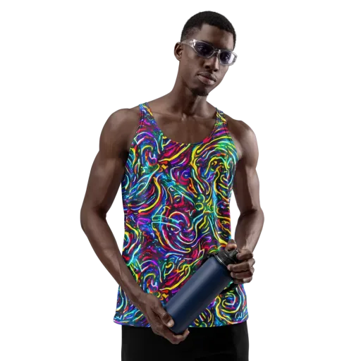 Prismatic Torrent on a Men's Tank Top