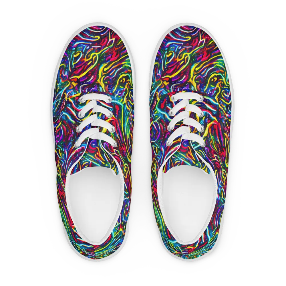 Prismatic Torrent on Men's Lace-Up Canvas Shoes — Front
