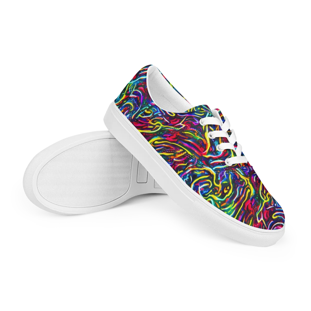 Prismatic Torrent on Men's Lace-Up Canvas Shoes — Right Front