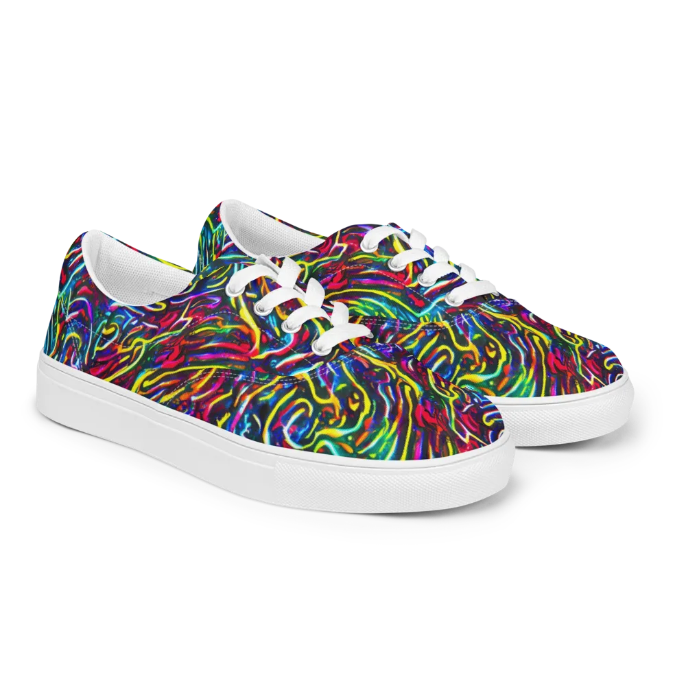 Prismatic Torrent on Men's Lace-Up Canvas Shoes — Right Front