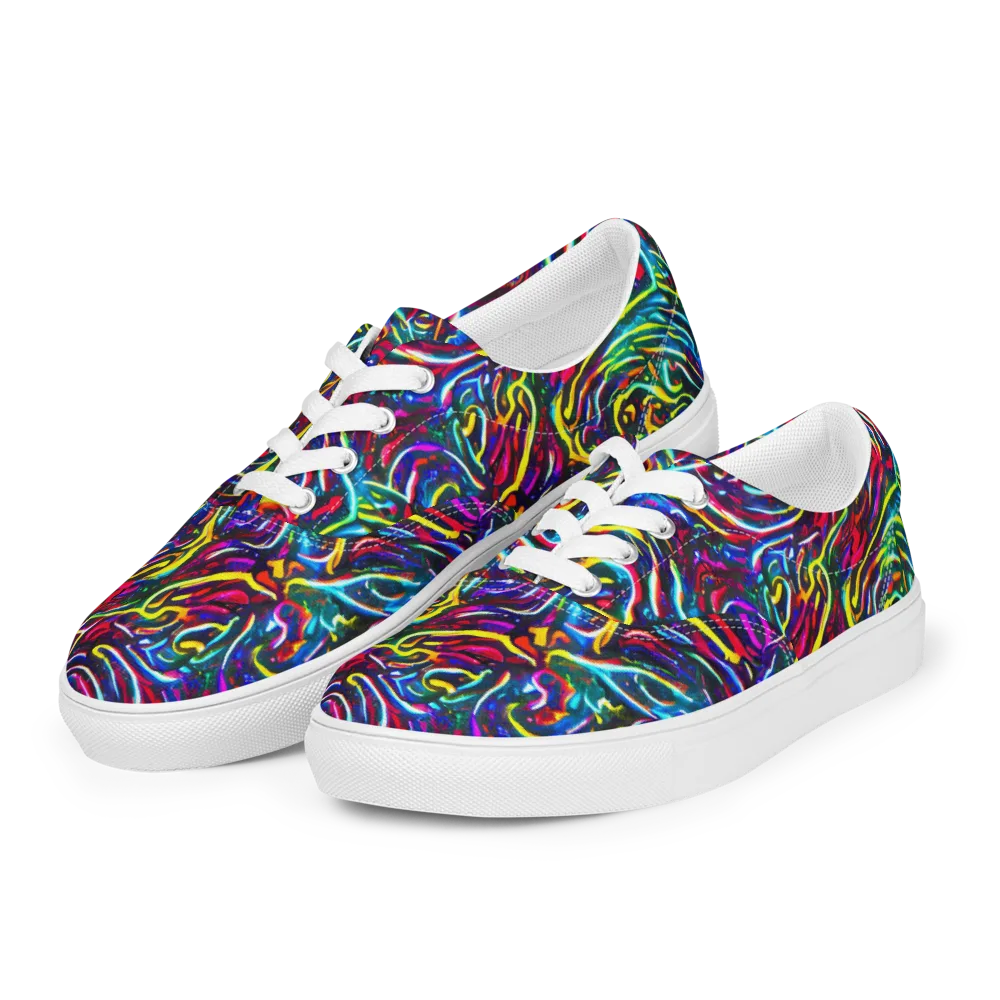 Prismatic Torrent on Men's Lace-Up Canvas Shoes — Left Front