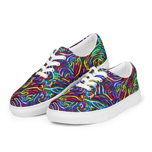 Prismatic Torrent on a Men's Lace-Up Canvas Shoes