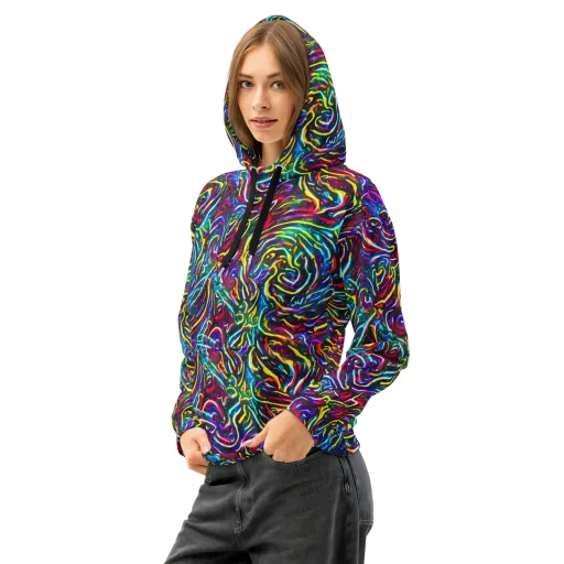 Prismatic Torrent on a Cotton Hoodie
