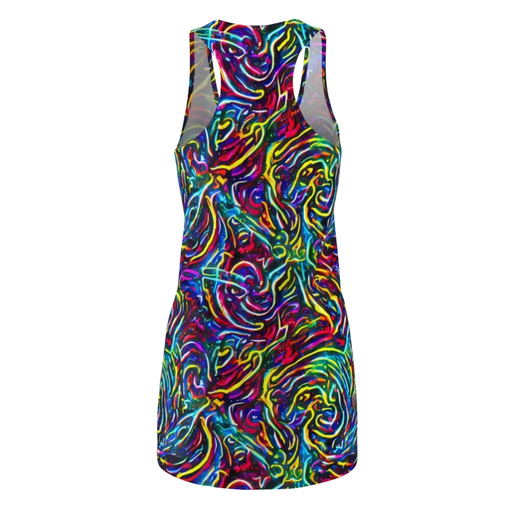 Prismatic Torrent on Racerback Dress — Back