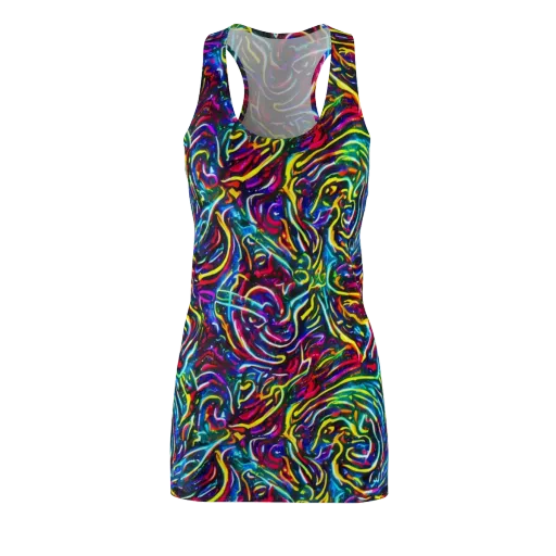 Prismatic Torrent on a Racerback Dress