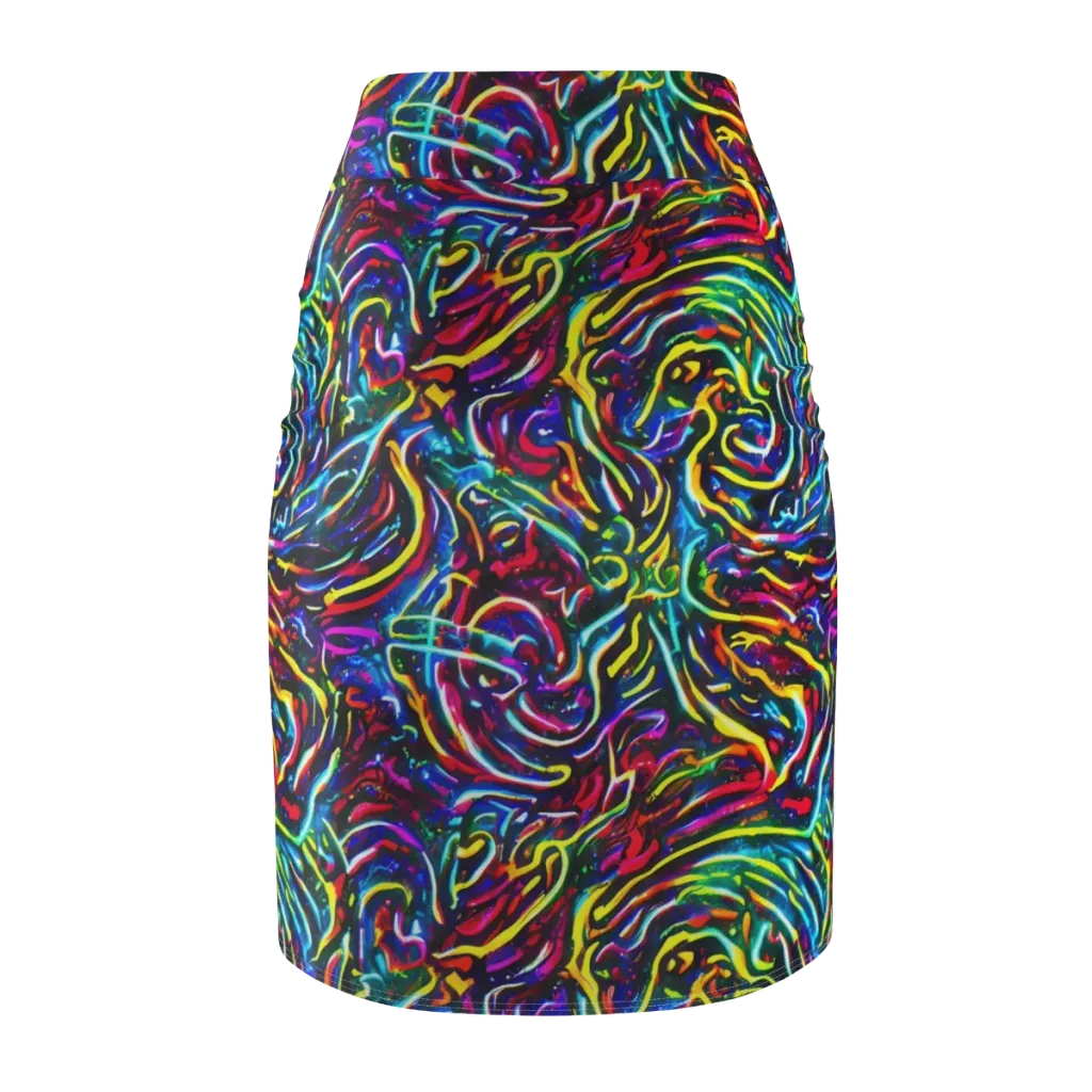 Prismatic Torrent on Pencil Skirt — Back