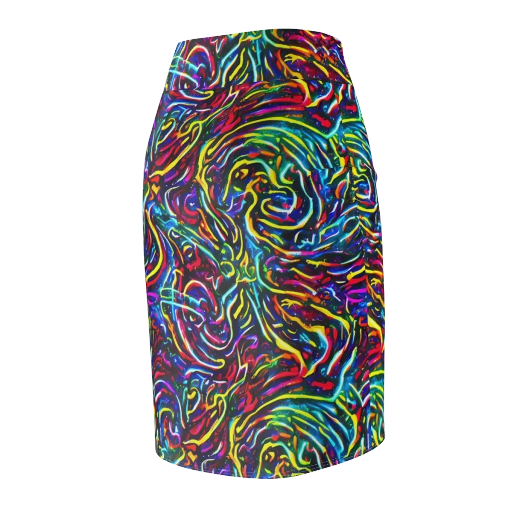Prismatic Torrent on Pencil Skirt — Back Side
