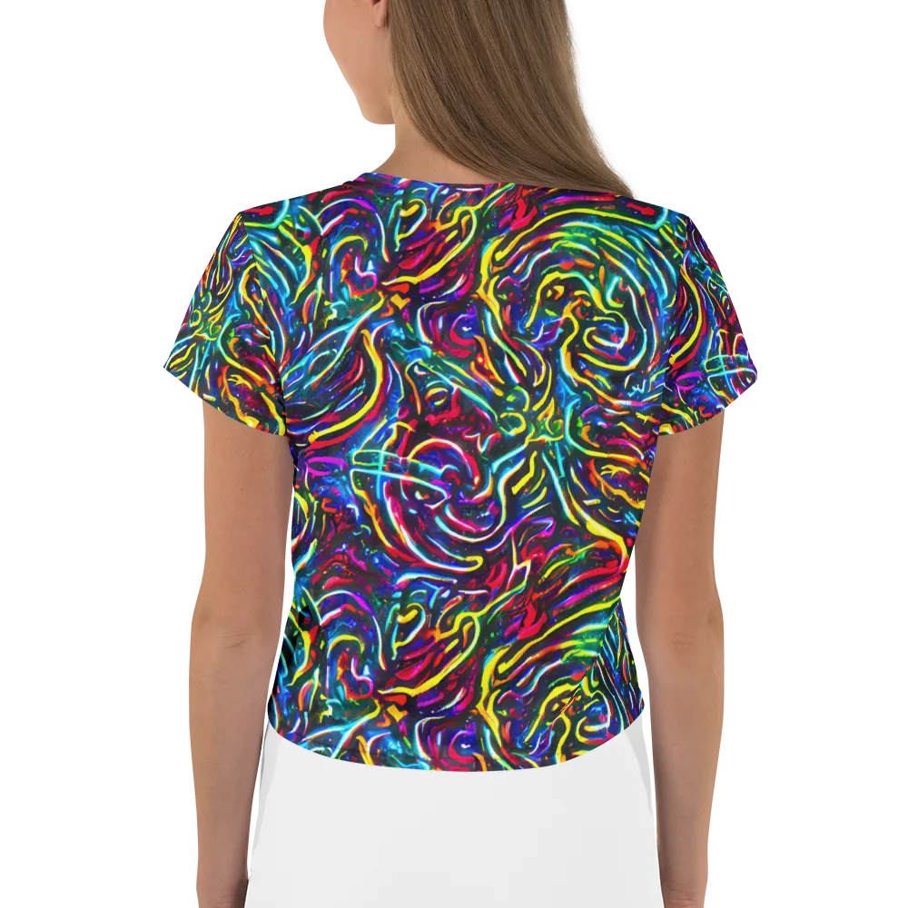 Prismatic Torrent on Crop Tee — Back