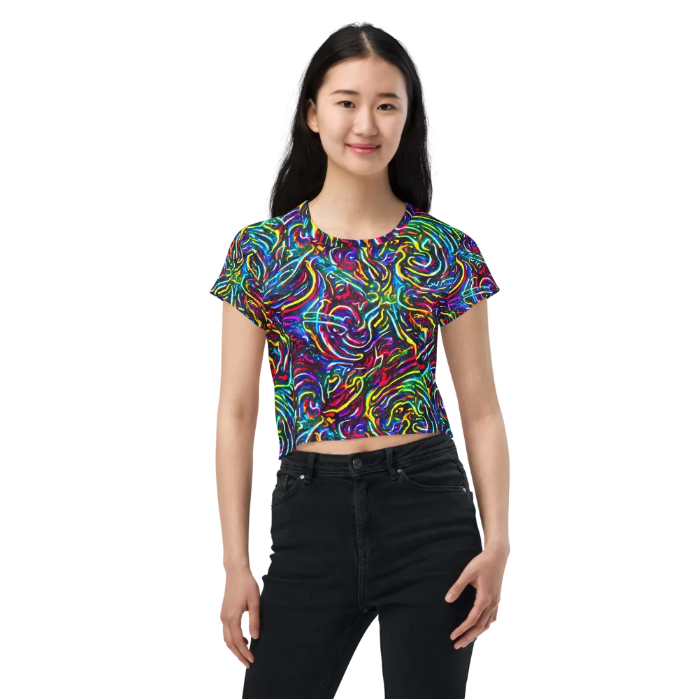 Prismatic Torrent on Crop Tee — Front