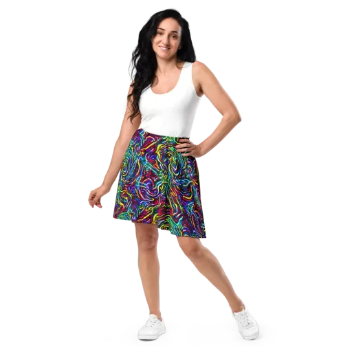 Prismatic Torrent on a Skater Skirt