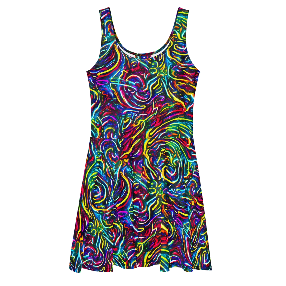 Prismatic Torrent on Skater Dress — Front