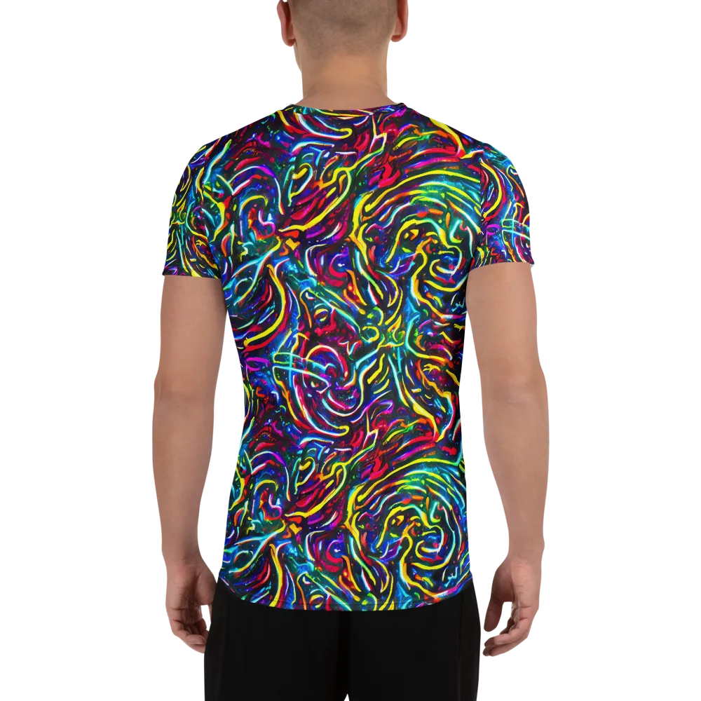 Prismatic Torrent on Men's Athletic T-Shirt — Back