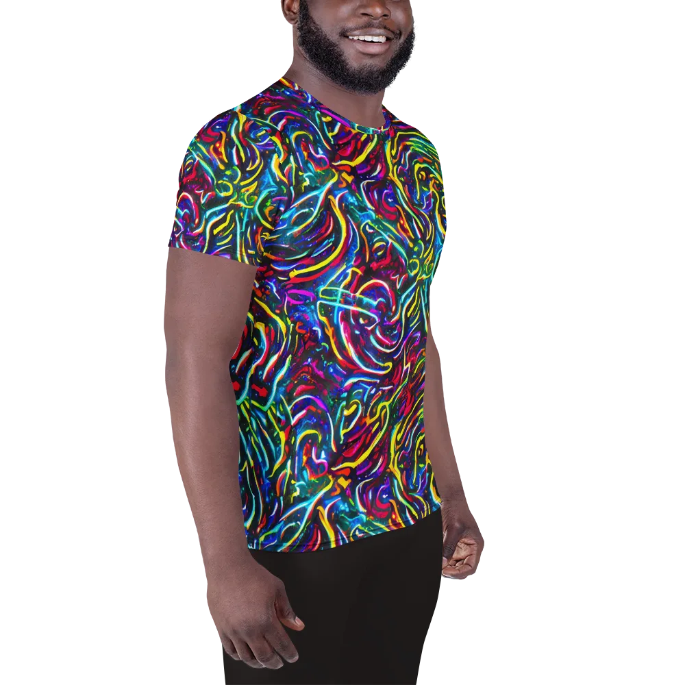 Prismatic Torrent on Men's Athletic T-Shirt — Right