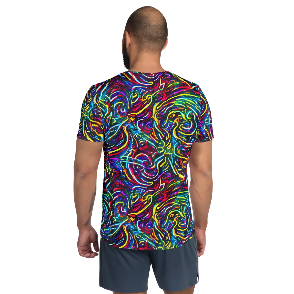 Prismatic Torrent on Men's Athletic T-Shirt — Back