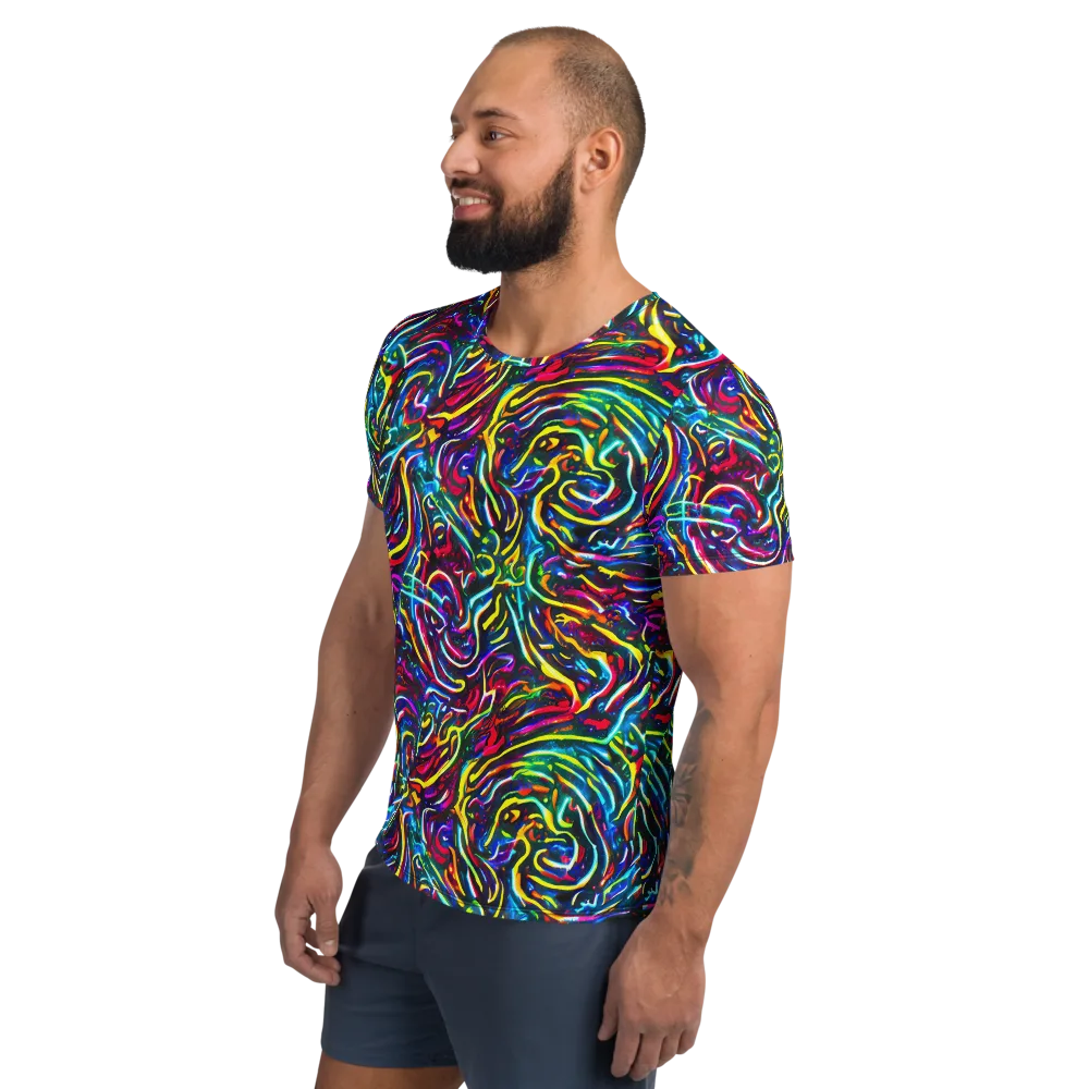 Prismatic Torrent on Men's Athletic T-Shirt — Left